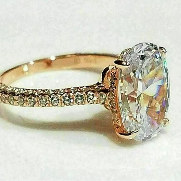 ♥️ 4.30Ct Oval Moissanite Solitaire Engagement Ring, size 6 FREE SHIPPING - Picture 6 of 16